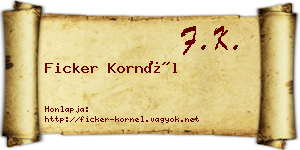 Ficker Kornél névjegykártya