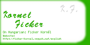 kornel ficker business card